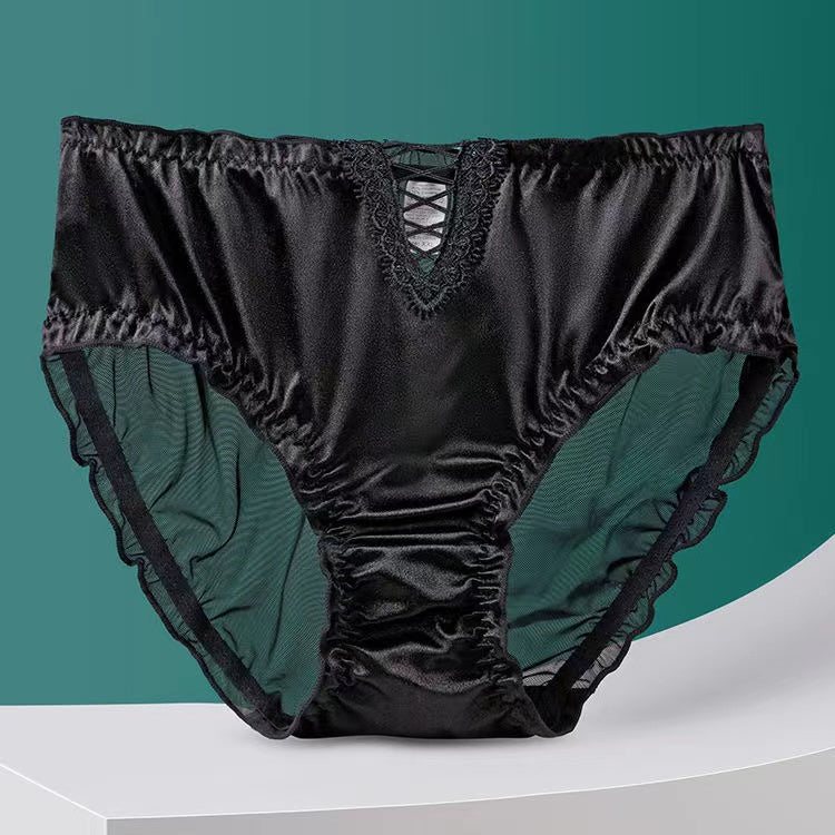 Lace Lingerie Ladies Satin Ice Seamless Panties💥Buy 1 Get 2 Free (3PCS)