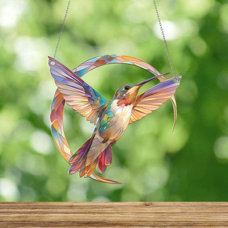 (💦SUMMER HOT SALE- 49% OFF💦)💖 Hummingbird Suncatcher Colorful Window Hanging 💥 Buy 2 Get 10% OFF