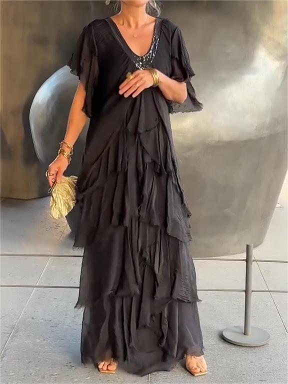 🔥Promotion🔥Elegant V-neck Maxi Dress(BUY 2 FREE SHIPPING)