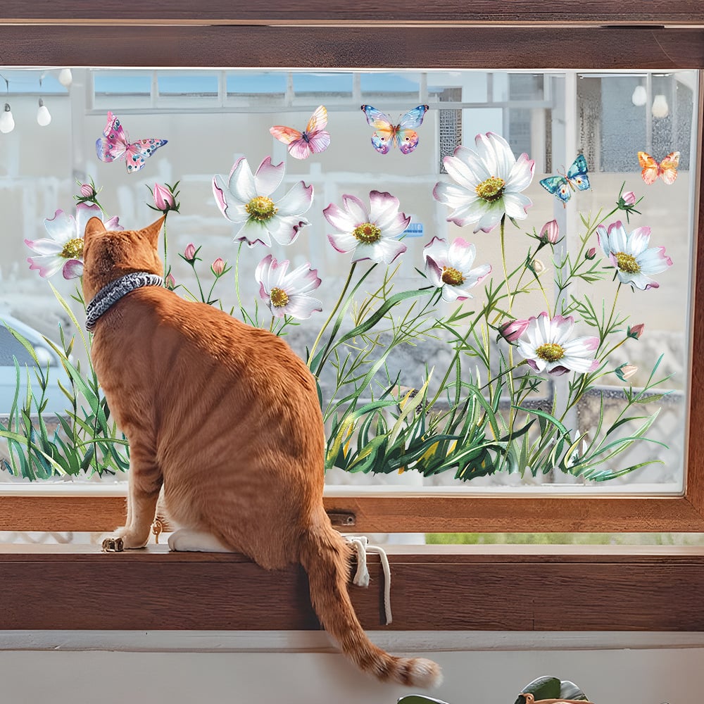 💐49% off this week 💐colorful floral bouquet window sticker🖼️
