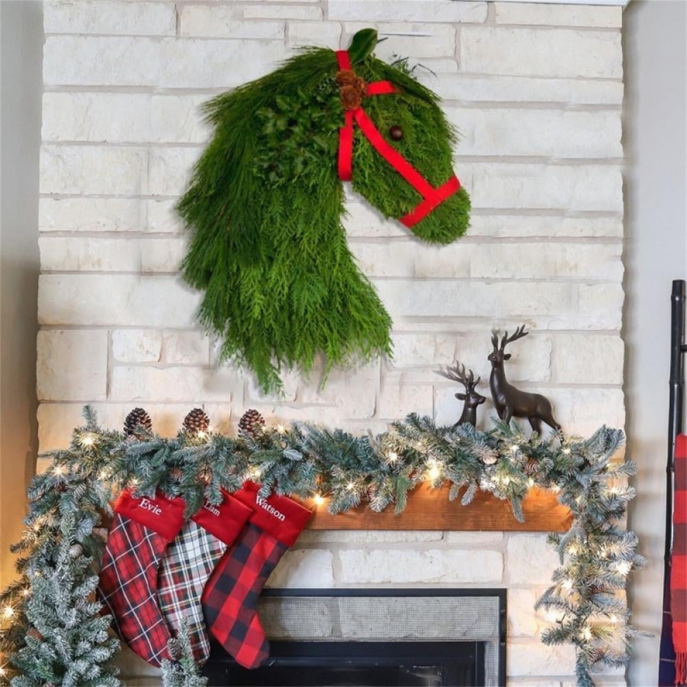 Winter Wreath Farmhouses Horse Head Christmas Wreath