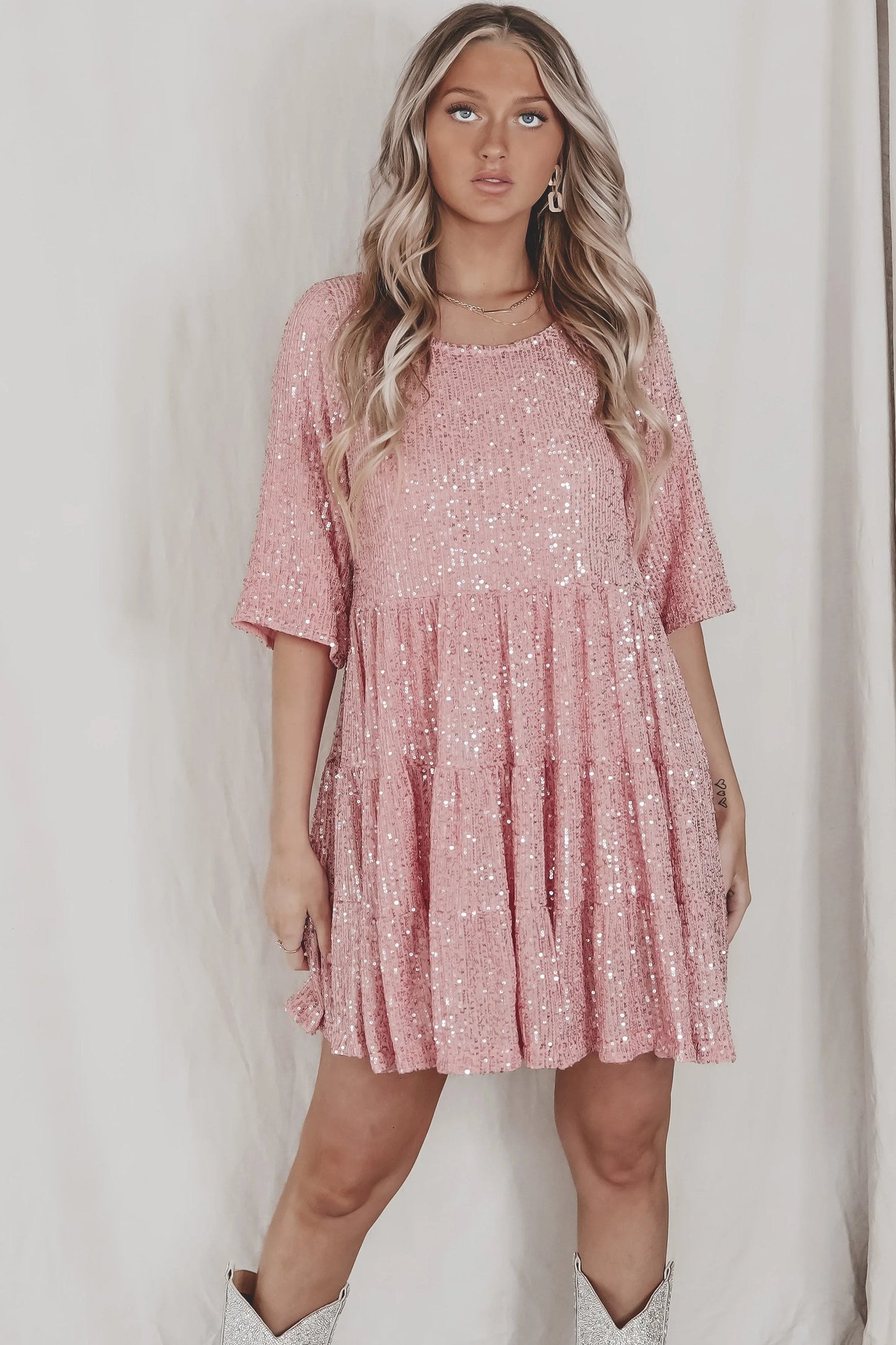 ✨Sequin Baby Doll Dress