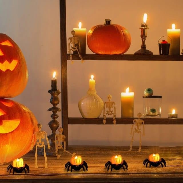 ⚡Halloween LED Pumpkin Lamp with Creepy Spider