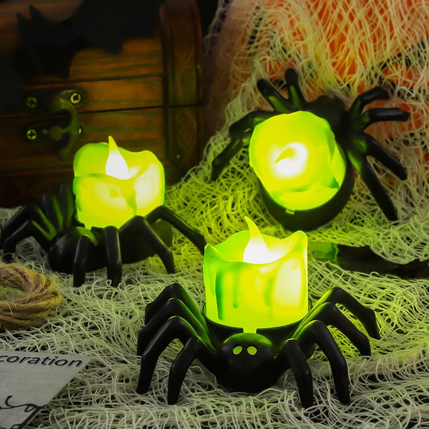 ⚡Halloween LED Pumpkin Lamp with Creepy Spider