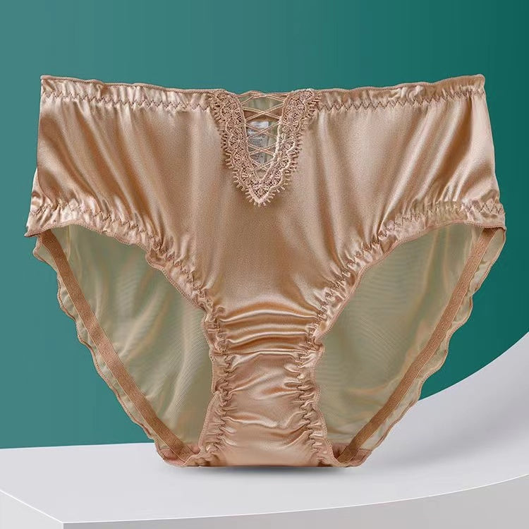 Lace Lingerie Ladies Satin Ice Seamless Panties💥Buy 1 Get 2 Free (3PCS)