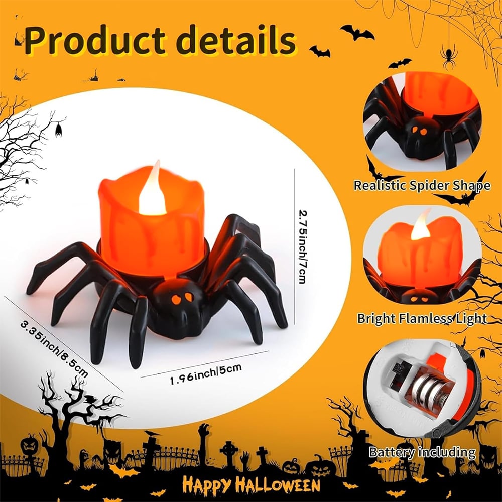 ⚡Halloween LED Pumpkin Lamp with Creepy Spider