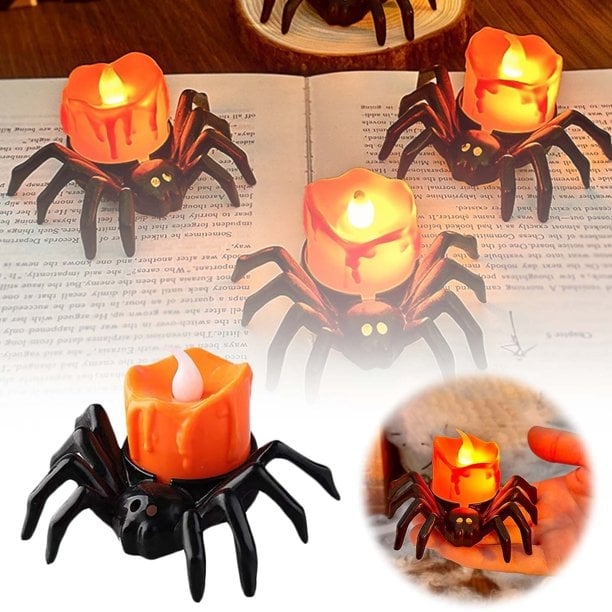 ⚡Halloween LED Pumpkin Lamp with Creepy Spider