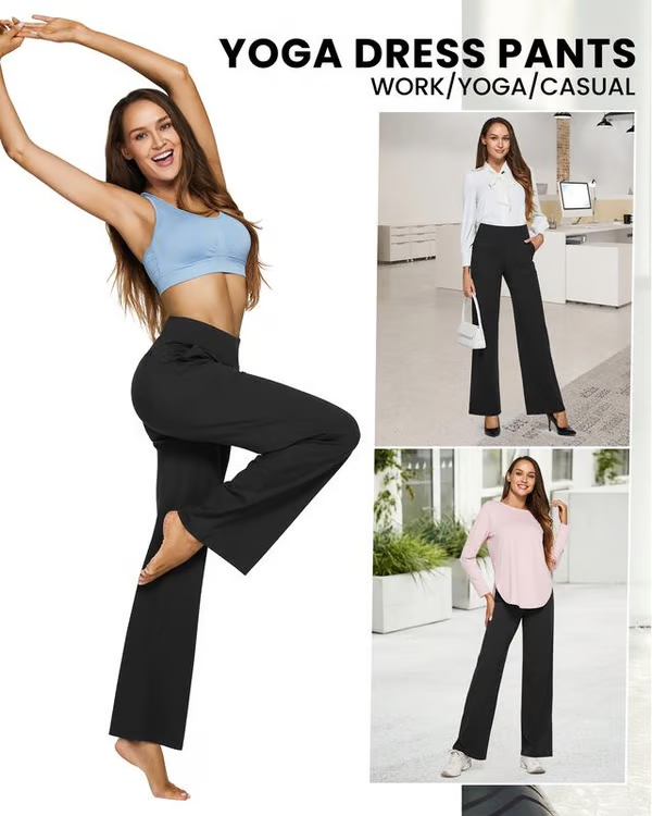 🔥🔥Women's High Waist Stretch Casual Yoga Wide Leg Pants
