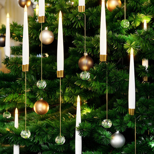 🎄Christmas Tree Led Candles with Clear Crystal Ball Hook