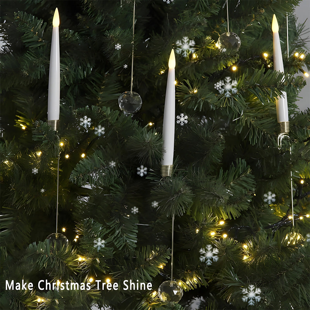 🎄Christmas Tree Led Candles with Clear Crystal Ball Hook
