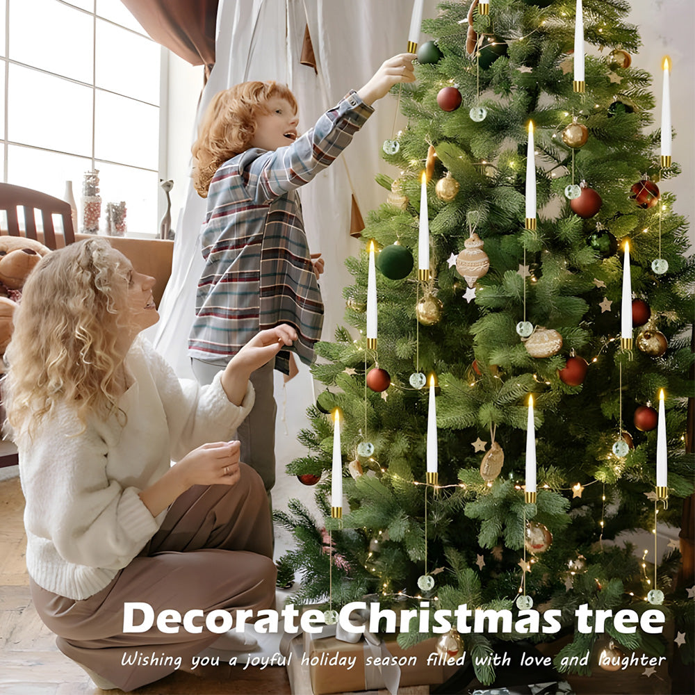 🎄Christmas Tree Led Candles with Clear Crystal Ball Hook