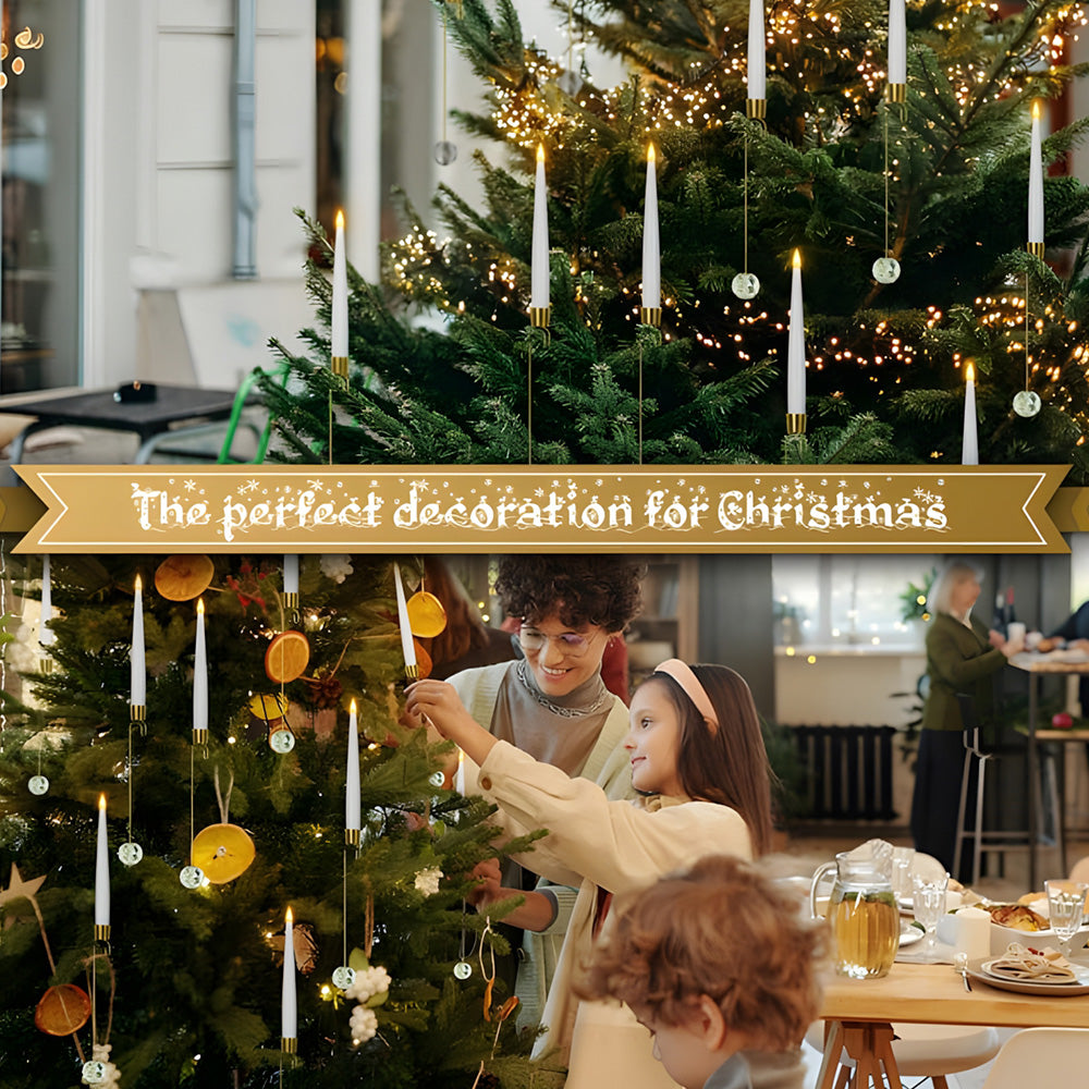 🎄Christmas Tree Led Candles with Clear Crystal Ball Hook