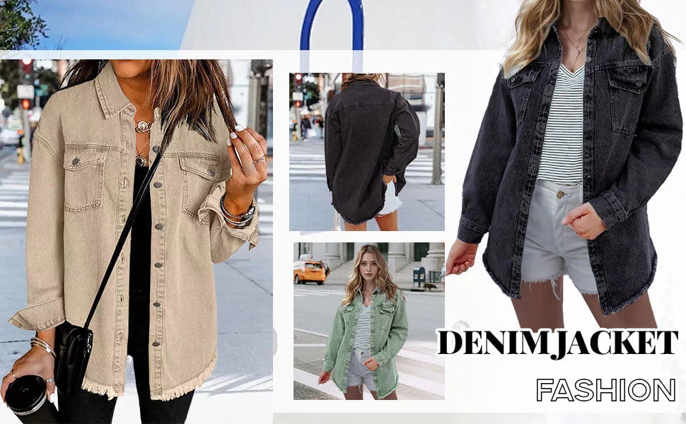 💕Women's Raw Edge Ripped Denim Jacket