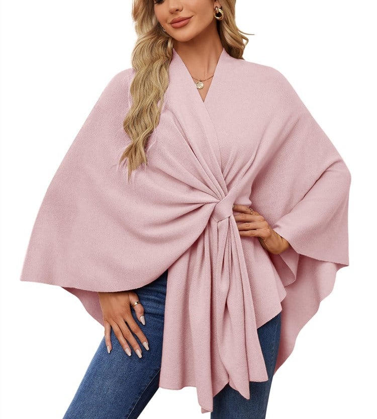🔥Elegant Shawl Wraps Soft Open Front Poncho Sweater