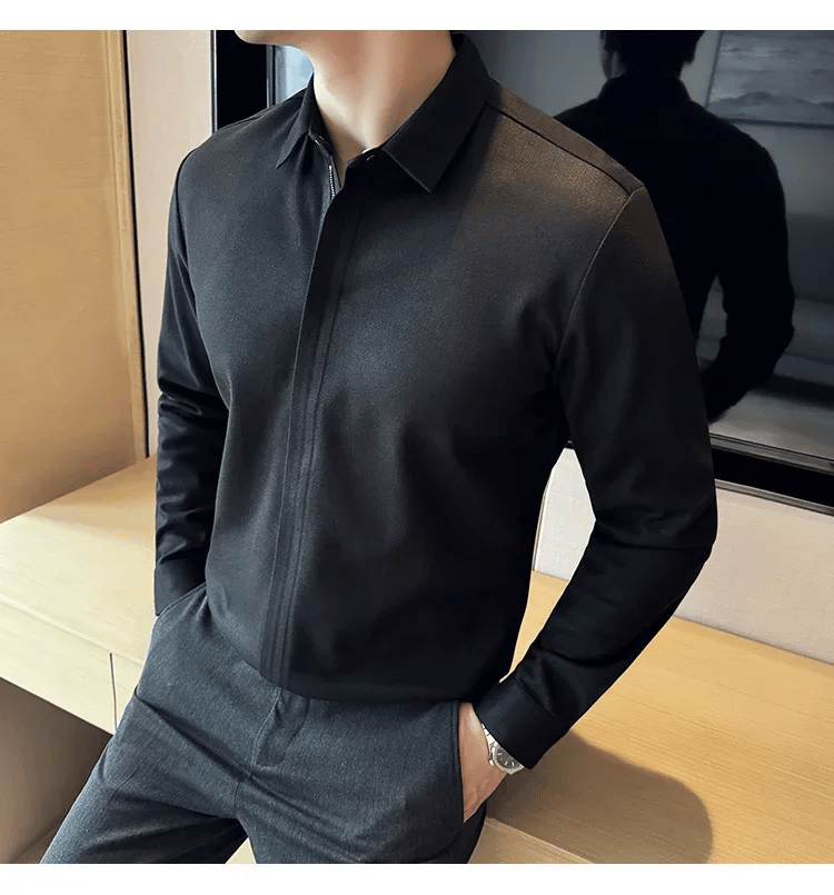 🛒Almost sold out!🔥NEW Men's casual zipper long sleeve shirt(FREE SHIPPING)