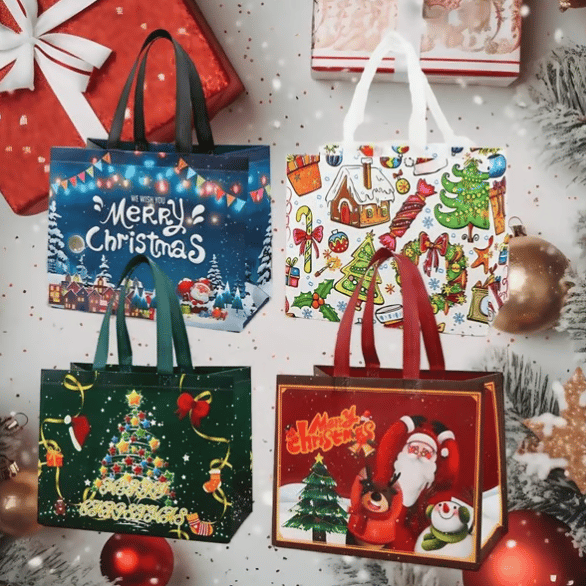🎄Christmas Gift Bags Large Reusable Tote Bags