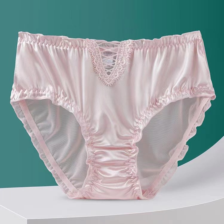 Lace Lingerie Ladies Satin Ice Seamless Panties💥Buy 1 Get 2 Free (3PCS)