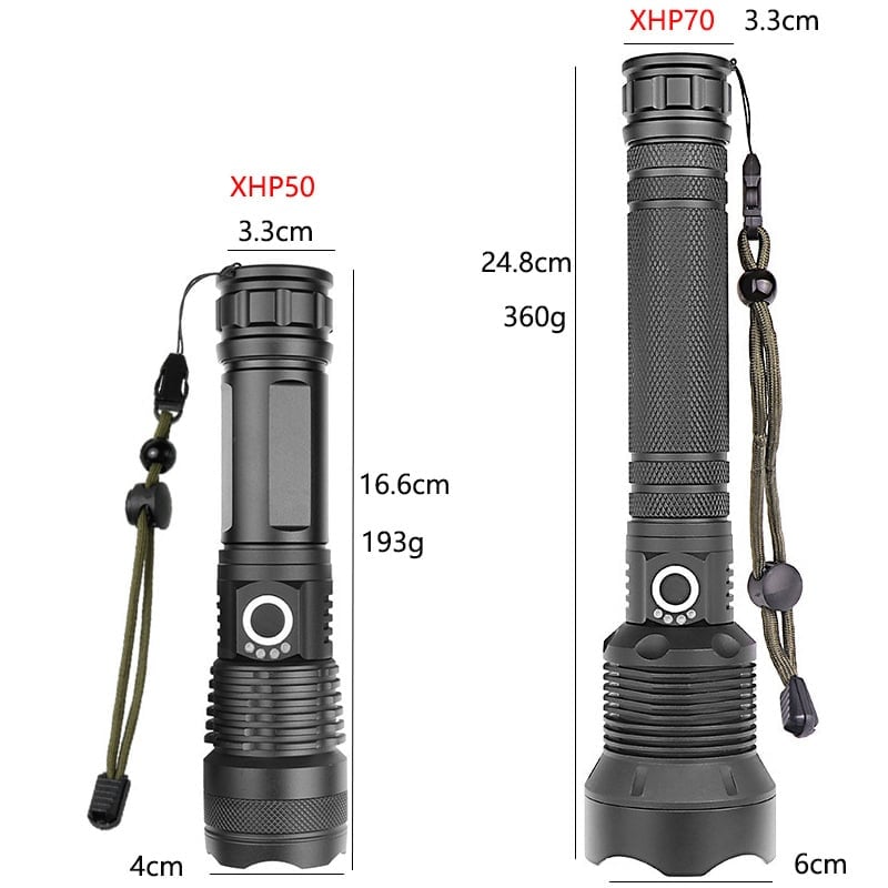 LED Rechargeable Tactical Laser Flashlight High Lumens