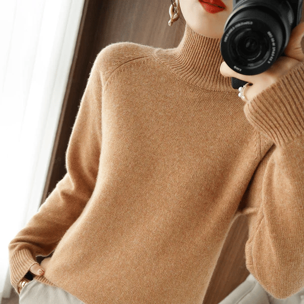 ✨This month's best-selling products💥Women;S Solid Turtleneck Cashmere Knit Sweater