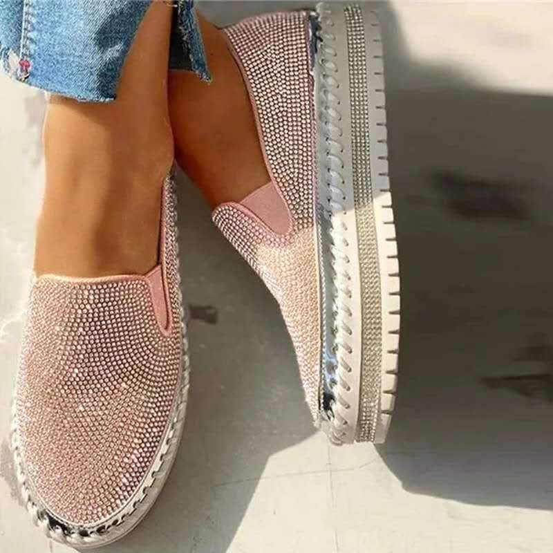 Women Rhinestone Platform Breathable Orthopedic Bunion Corrector Slip-on Shoes