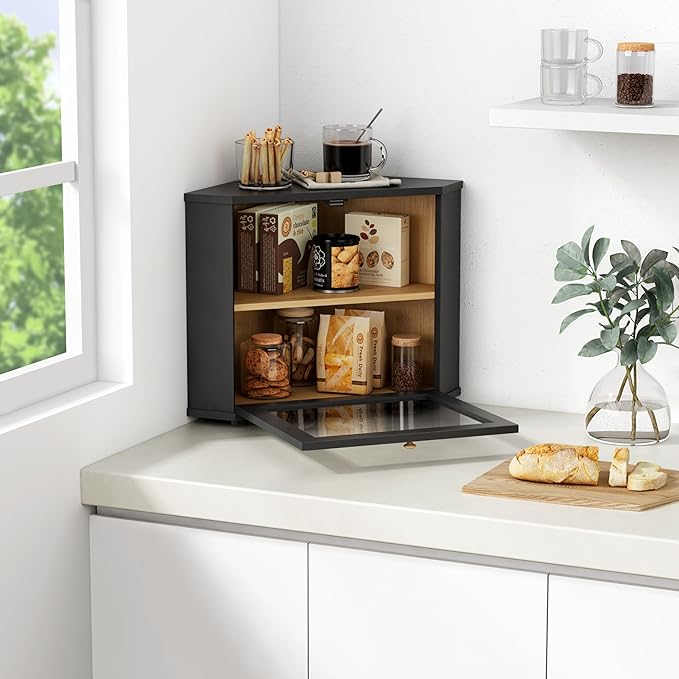 Kitchen countertop corner bread box