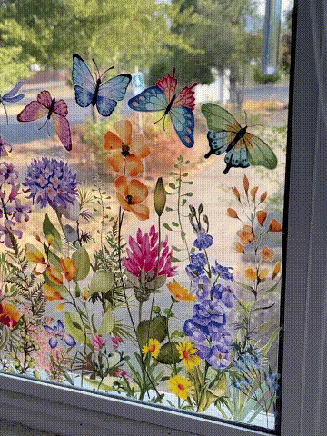 💐49% off this week 💐colorful floral bouquet window sticker🖼️