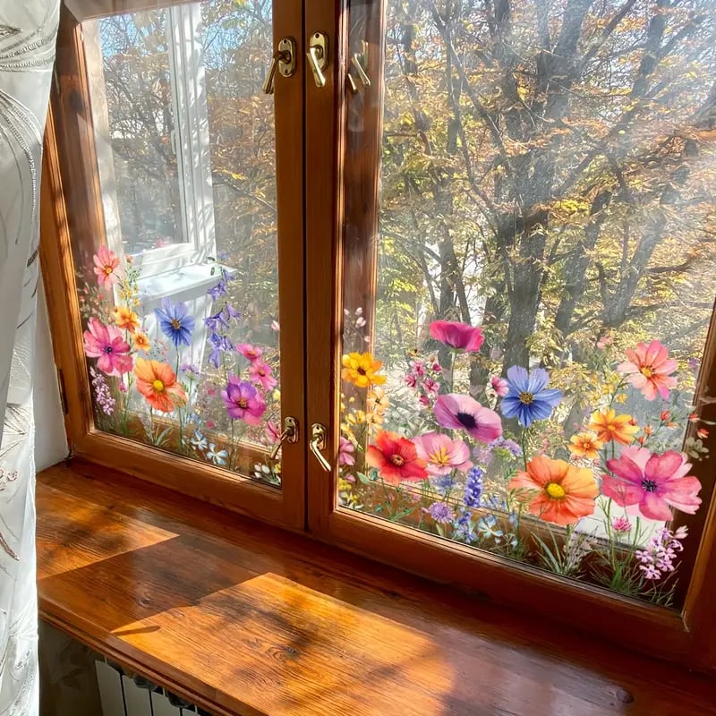 💐49% off this week 💐colorful floral bouquet window sticker🖼️