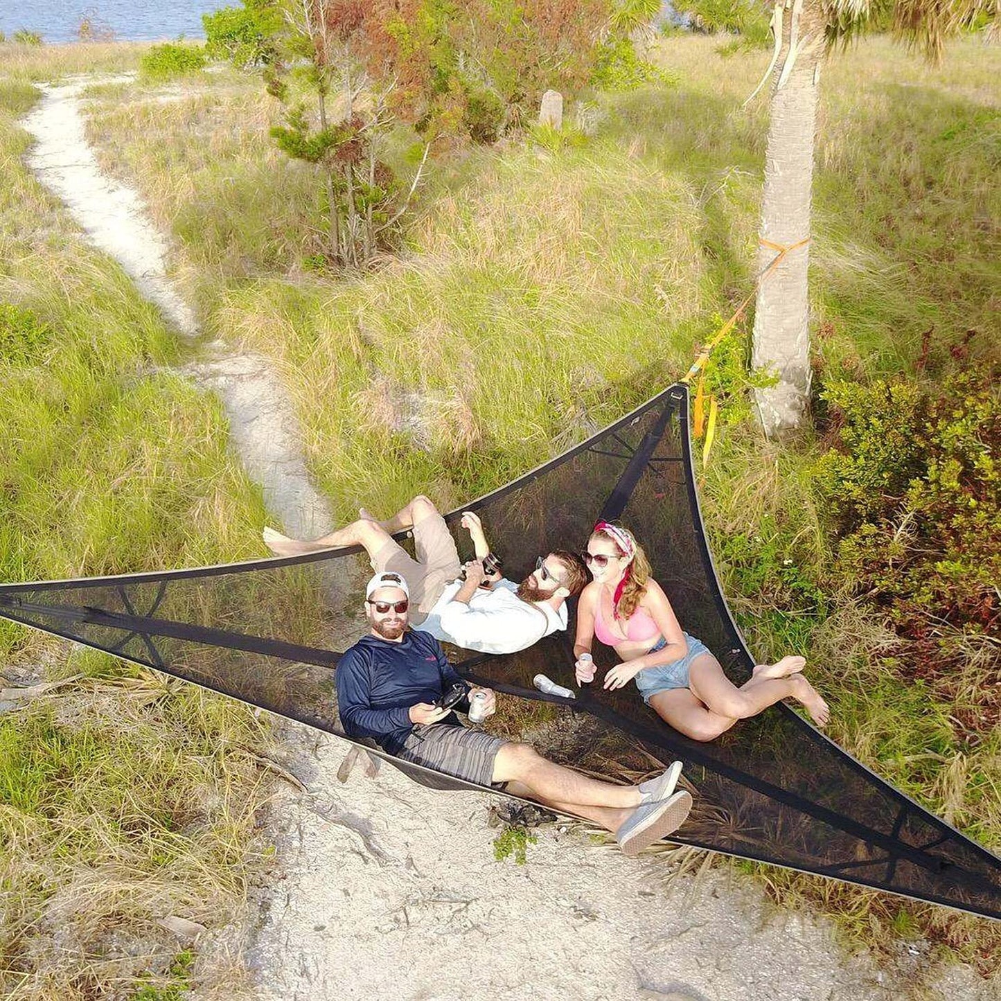 Portable Multiplayer Triangle Hammock