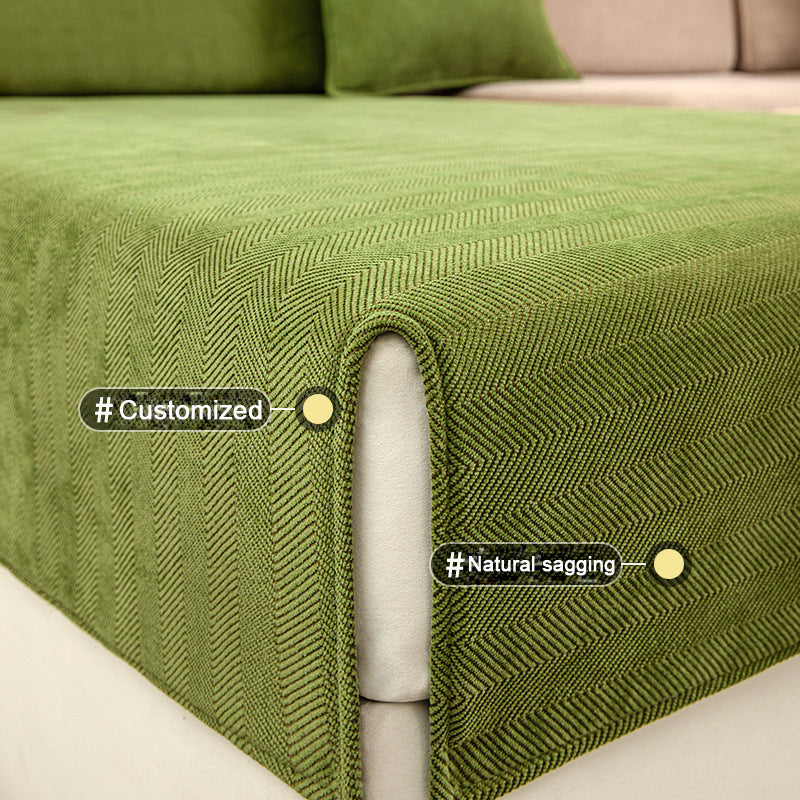 Solid Color Chenille Non-Slip Sofa Cover