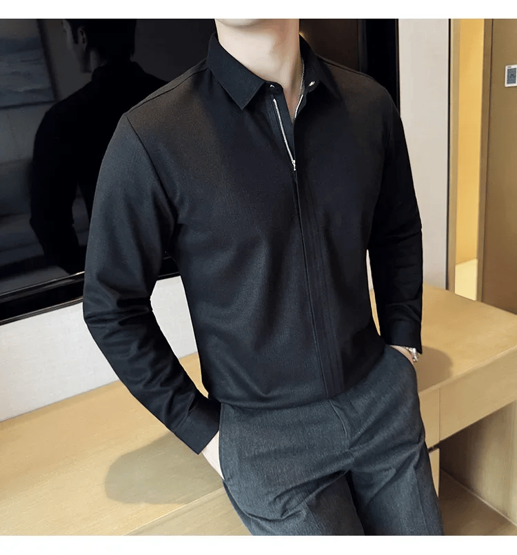 🛒Almost sold out!🔥NEW Men's casual zipper long sleeve shirt(FREE SHIPPING)