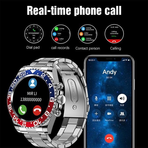 Multifunctional Bluetooth Talk Men's Casual Smart Watch