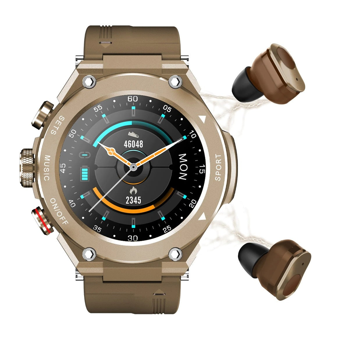 Smartwatch with Wireless Earphones(Works with iPhone & Android)