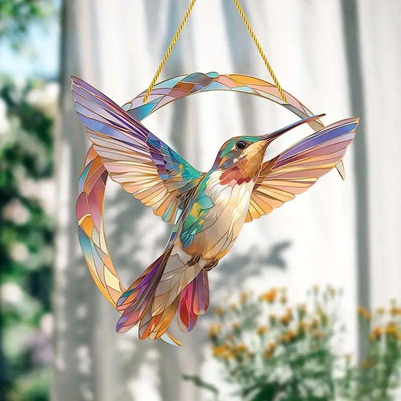 (💦SUMMER HOT SALE- 49% OFF💦)💖 Hummingbird Suncatcher Colorful Window Hanging 💥 Buy 2 Get 10% OFF