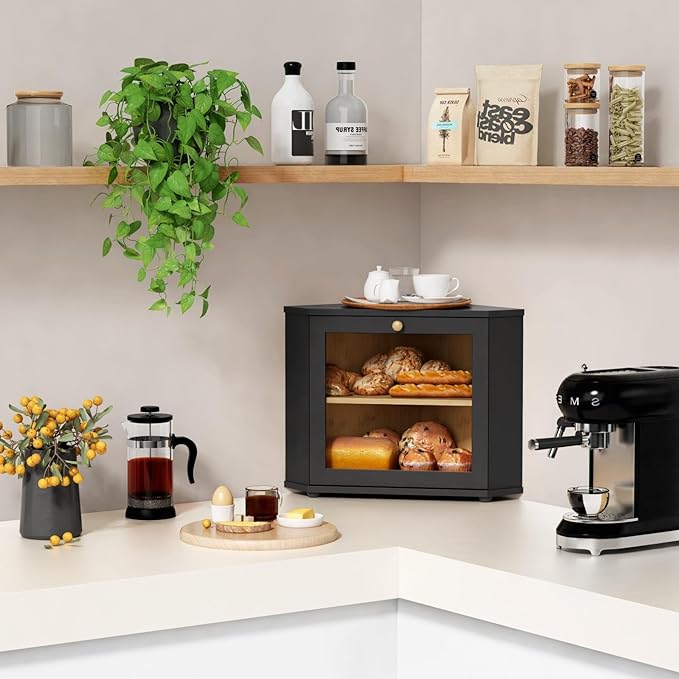 Kitchen countertop corner bread box