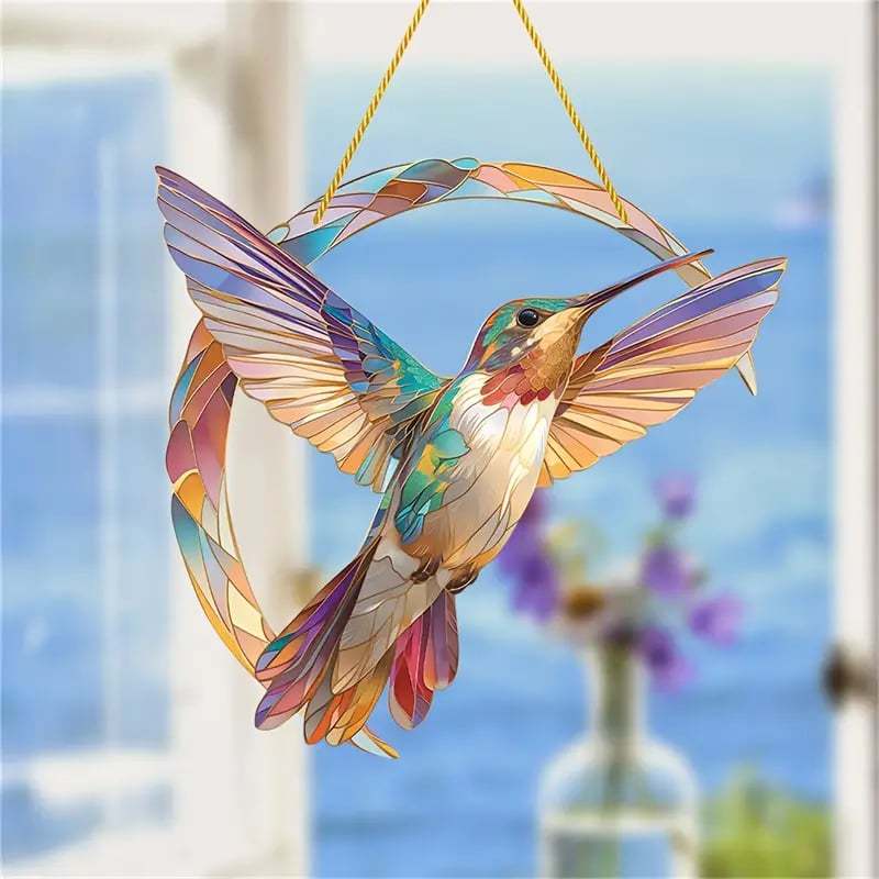 (💦SUMMER HOT SALE- 49% OFF💦)💖 Hummingbird Suncatcher Colorful Window Hanging 💥 Buy 2 Get 10% OFF