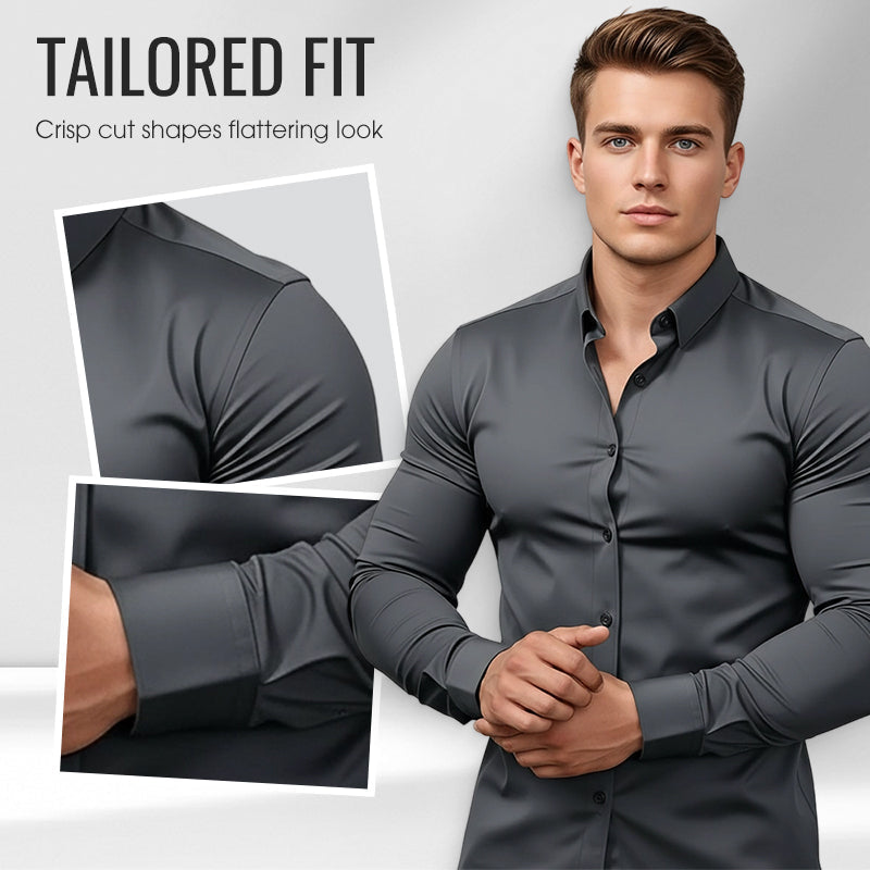 Men's Solid Color Lapel Long Sleeve Button-Down Shirts