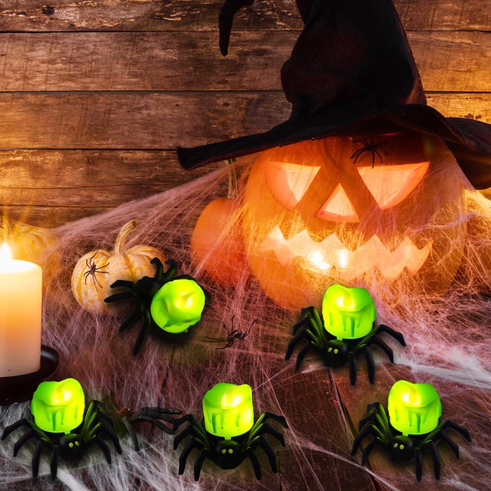 ⚡Halloween LED Pumpkin Lamp with Creepy Spider