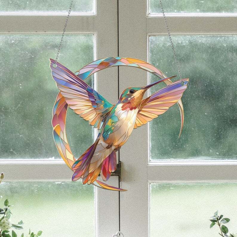 (💦SUMMER HOT SALE- 49% OFF💦)💖 Hummingbird Suncatcher Colorful Window Hanging 💥 Buy 2 Get 10% OFF