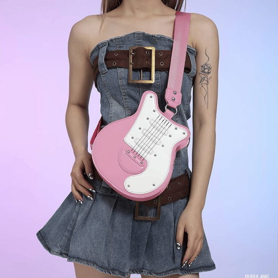 Y2k Style Vintage Guitar Shaped Bag For Girls