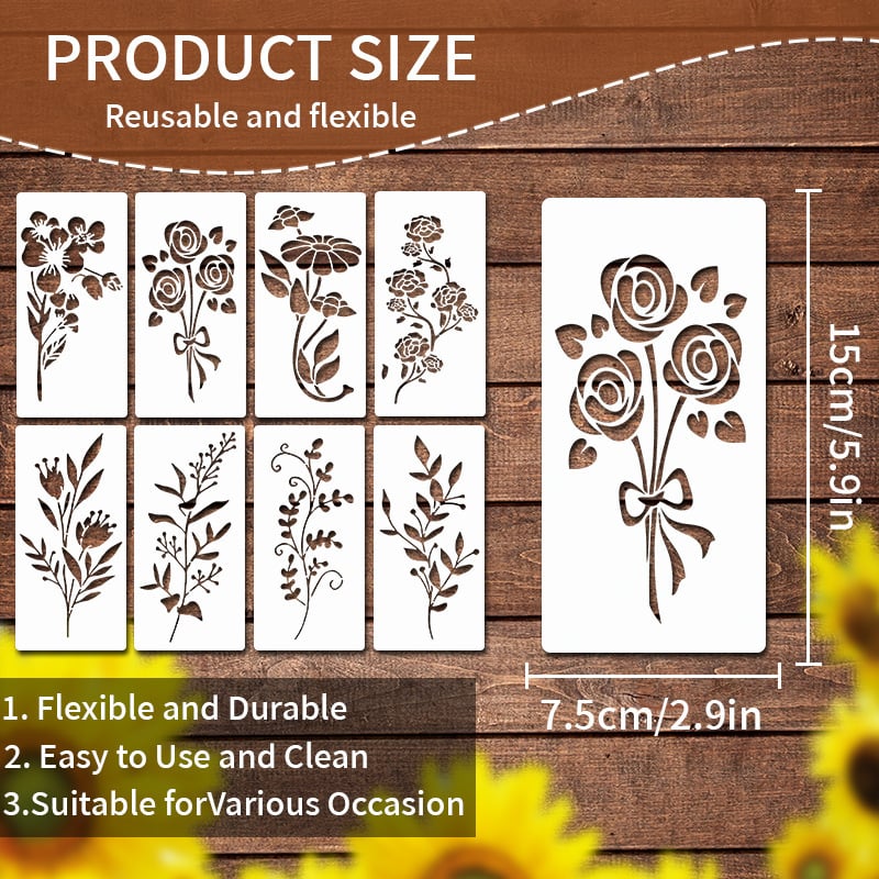 Garden Fence Large Flower Stencils - DIY Decoration