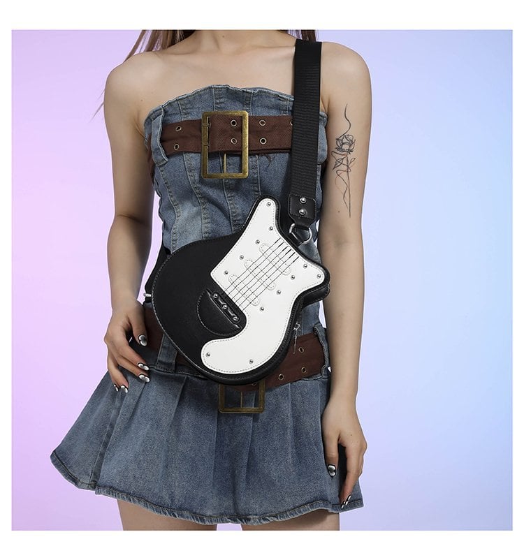 Y2k Style Vintage Guitar Shaped Bag For Girls