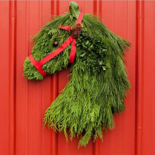 Winter Wreath Farmhouses Horse Head Christmas Wreath