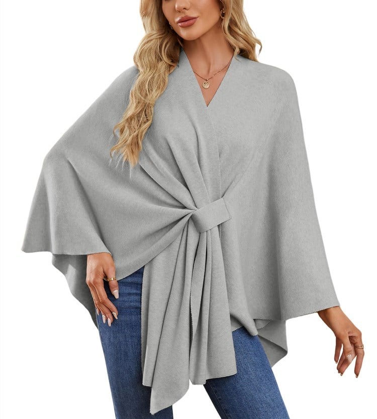 🔥Elegant Shawl Wraps Soft Open Front Poncho Sweater