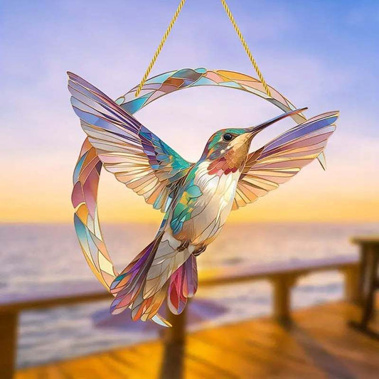 (💦SUMMER HOT SALE- 49% OFF💦)💖 Hummingbird Suncatcher Colorful Window Hanging 💥 Buy 2 Get 10% OFF