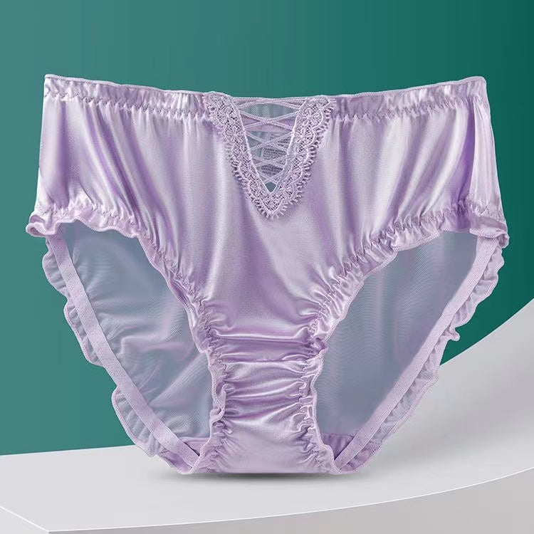 Lace Lingerie Ladies Satin Ice Seamless Panties💥Buy 1 Get 2 Free (3PCS)