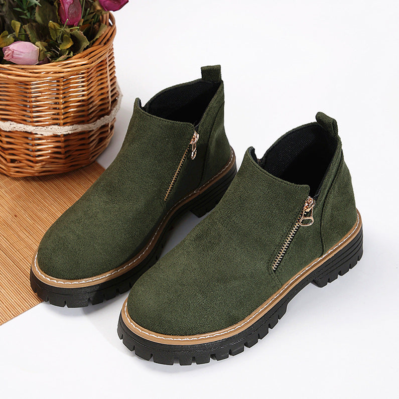 Women's Fashion Solid Color Ankle Boots