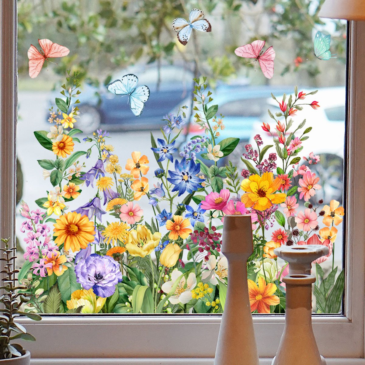 💐49% off this week 💐colorful floral bouquet window sticker🖼️