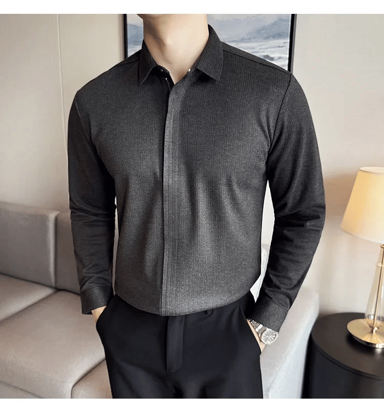 🛒Almost sold out!🔥NEW Men's casual zipper long sleeve shirt(FREE SHIPPING)