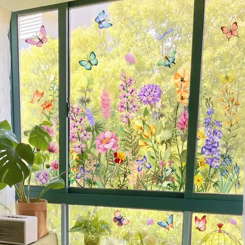 💐49% off this week 💐colorful floral bouquet window sticker🖼️