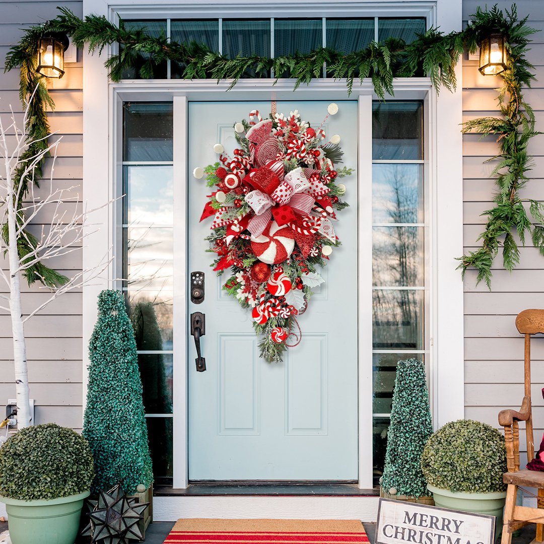 SALE 49% OFF-Candy Cane Christmas Wreath